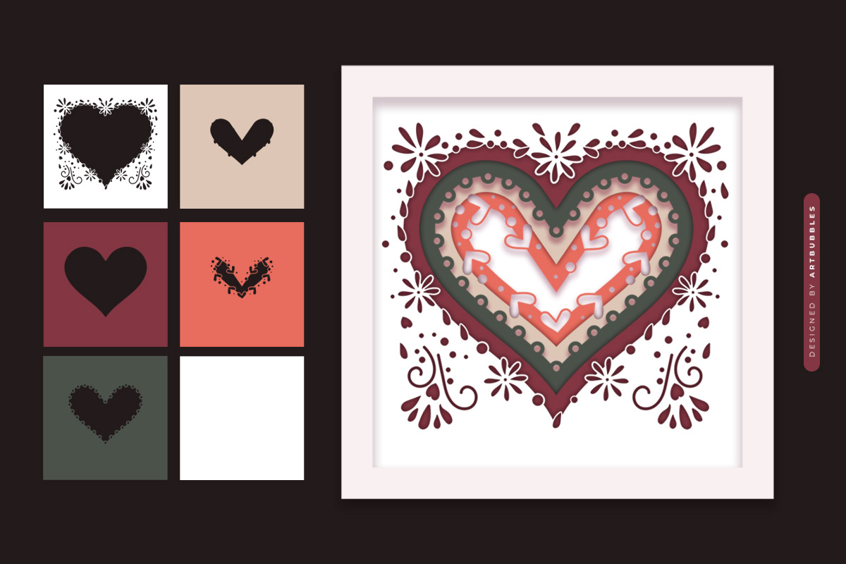 Layered Valentine Heart Shadow Box SVG Image 3.jpg