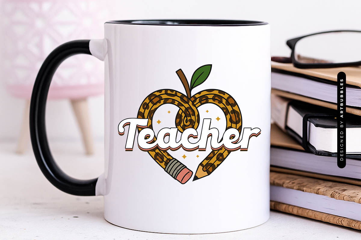 Retro Teacher Sublimation Transfer Mug Mockup image.jpg