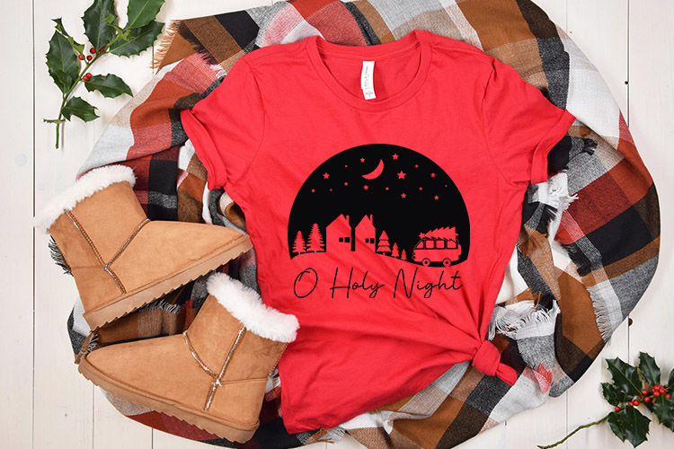 O Holy Night - Free Christmas SVG Design Tshirt Mockup Image.jpg