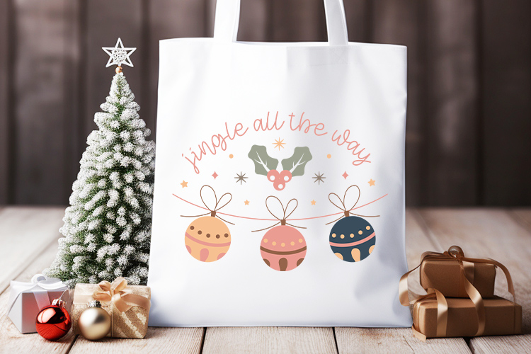 Jingle All The Way - Boho Christmas SVG Craft Tote Bag Mockup Image.jpg