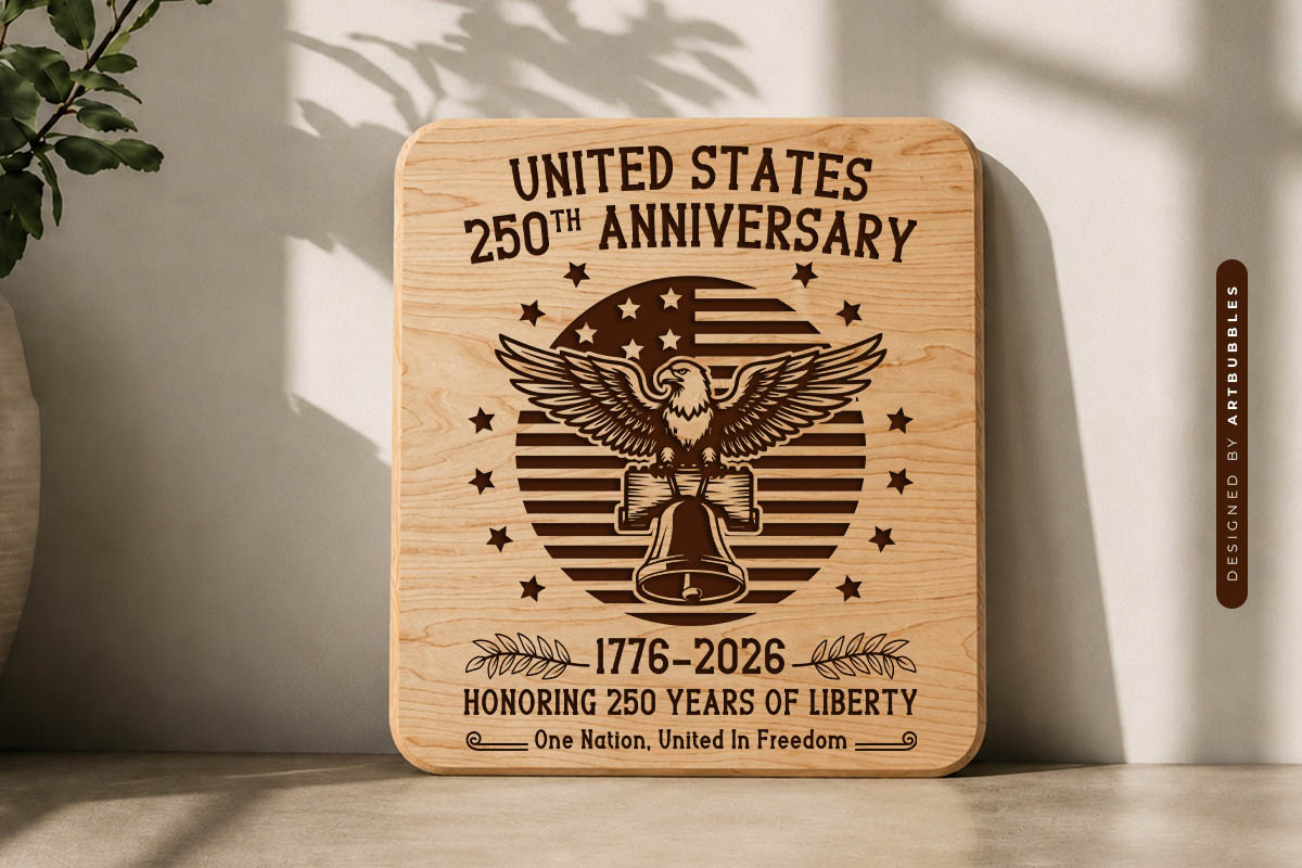 250th Anniversary USA Cutting Board SVG
