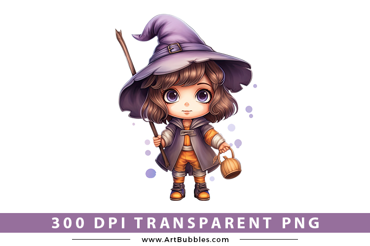 Cute Baby Witch Sublimation Design