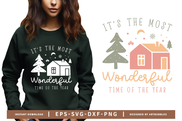 Most Wonderful Time of the Year - Boho Christmas SVG File Image.jpg