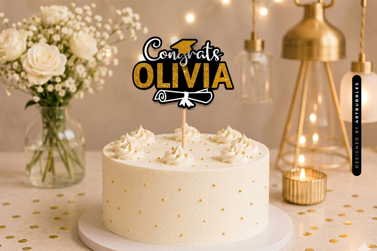 Custom Name Congrats Cake Topper SVG