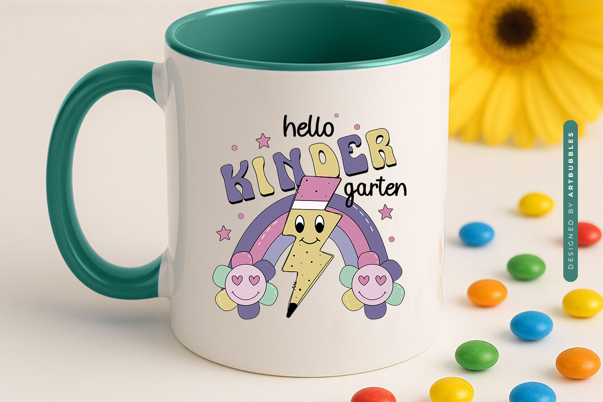 Hello Kindergarten - Sublimation Retro Back to School Mug Mockup Image.jpg