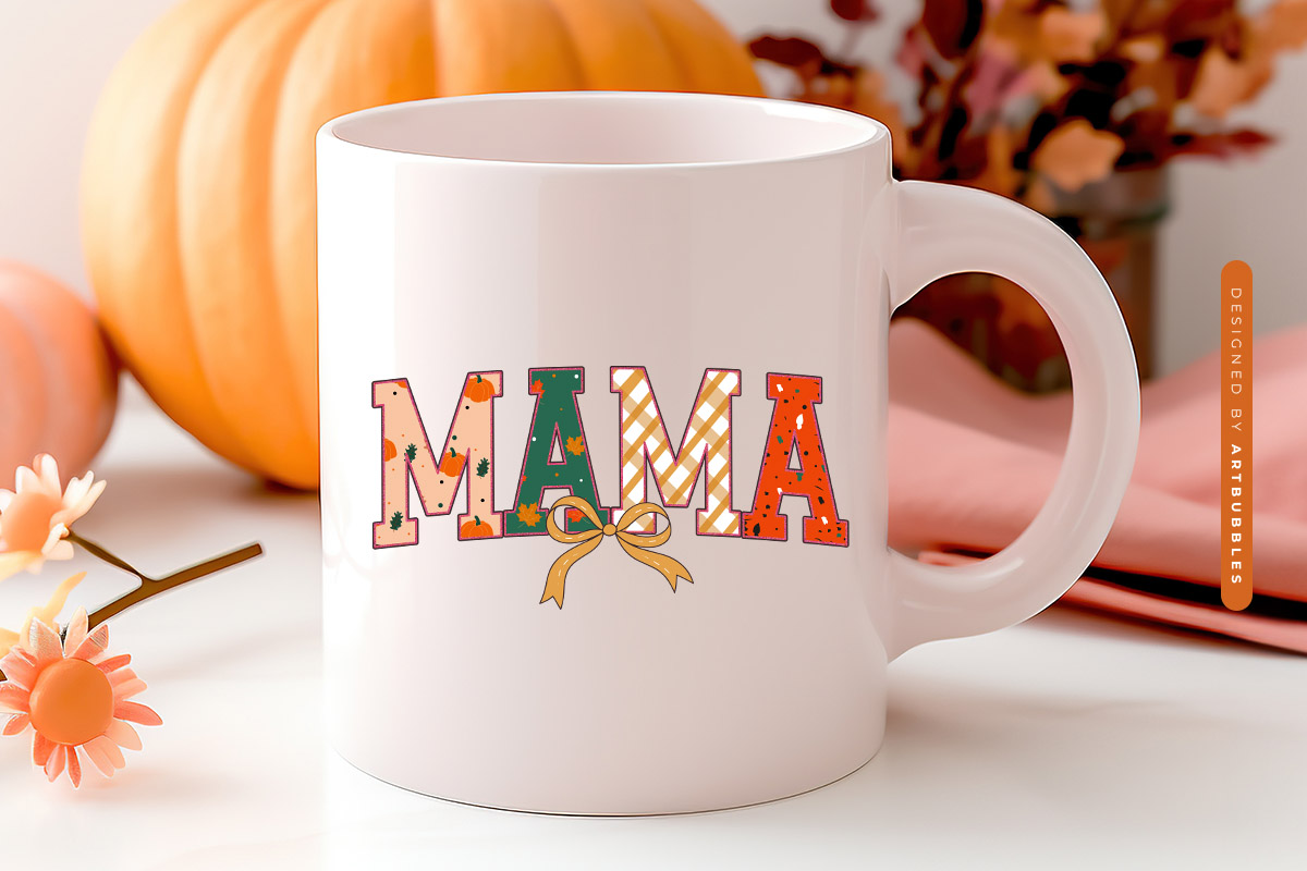 Coquette Mama - Preppy Fall PNG Sublimation Mug Mockup image.jpg