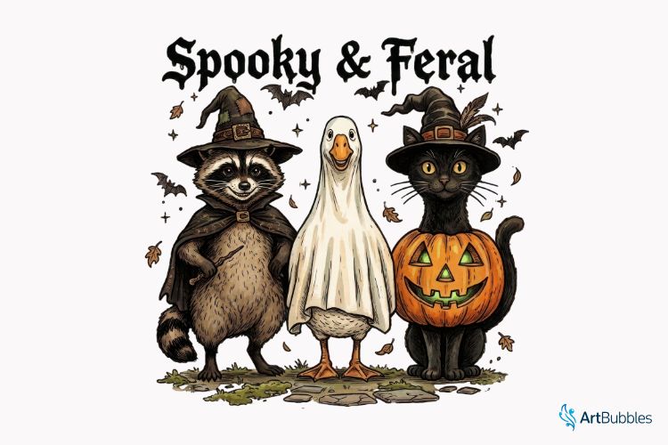 Spooky & Feral - Fall Sublimation PNG Design