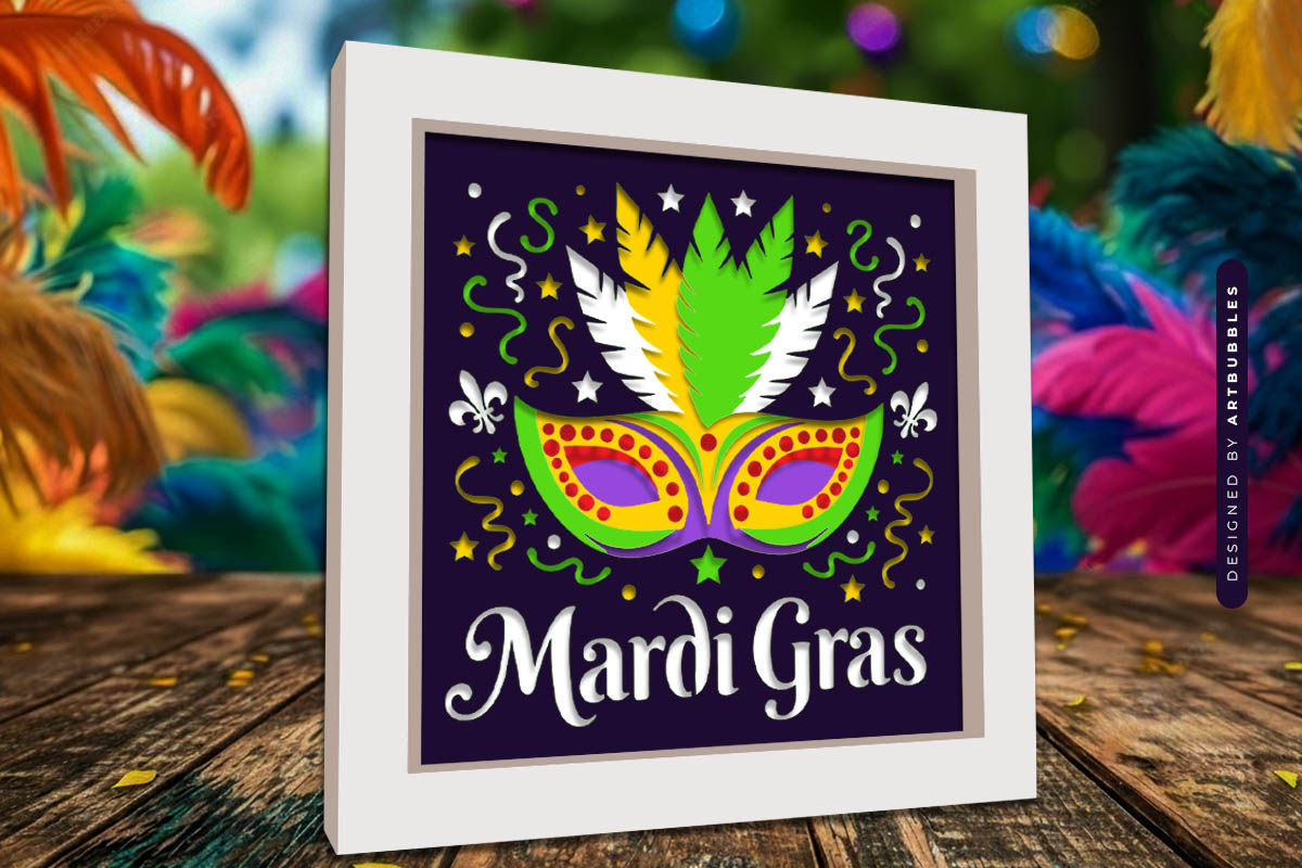 Mardi Gras Layered Shadow Box SVG Bundle Image 3.jpg
