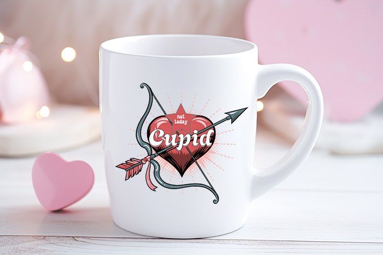 Not Today Cupid - Valentine's Day Retro Sublimation Mug Mockup Image.jpg