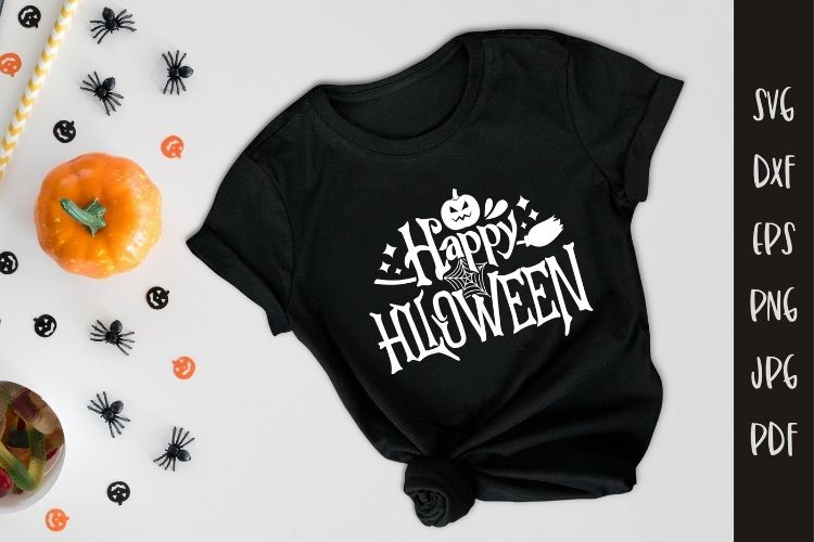 Happy Halloween SVG Cut File Shirt Mockup Image.jpg