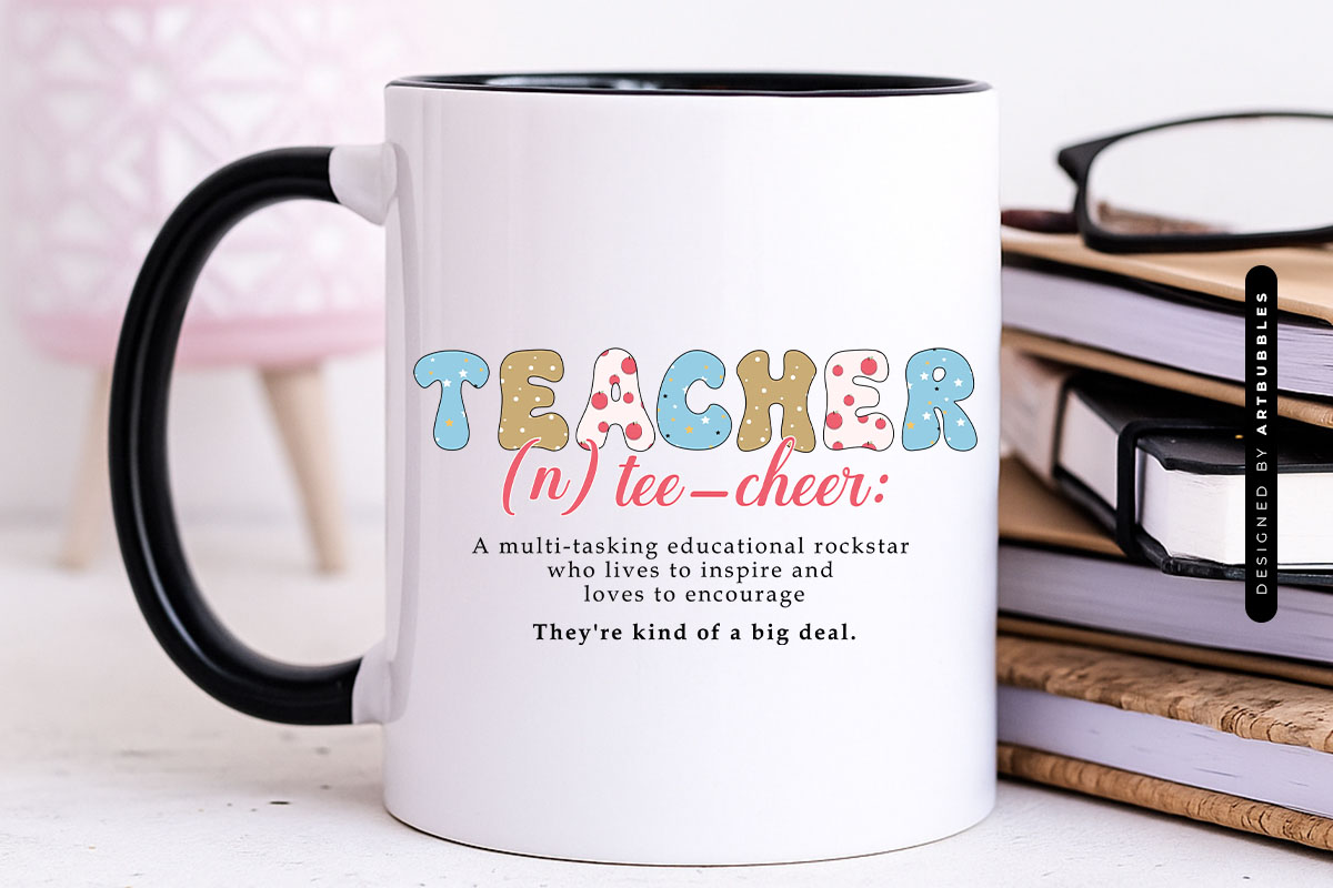 Retro Teacher Definition Sublimation Design Mug Mockup image.jpg