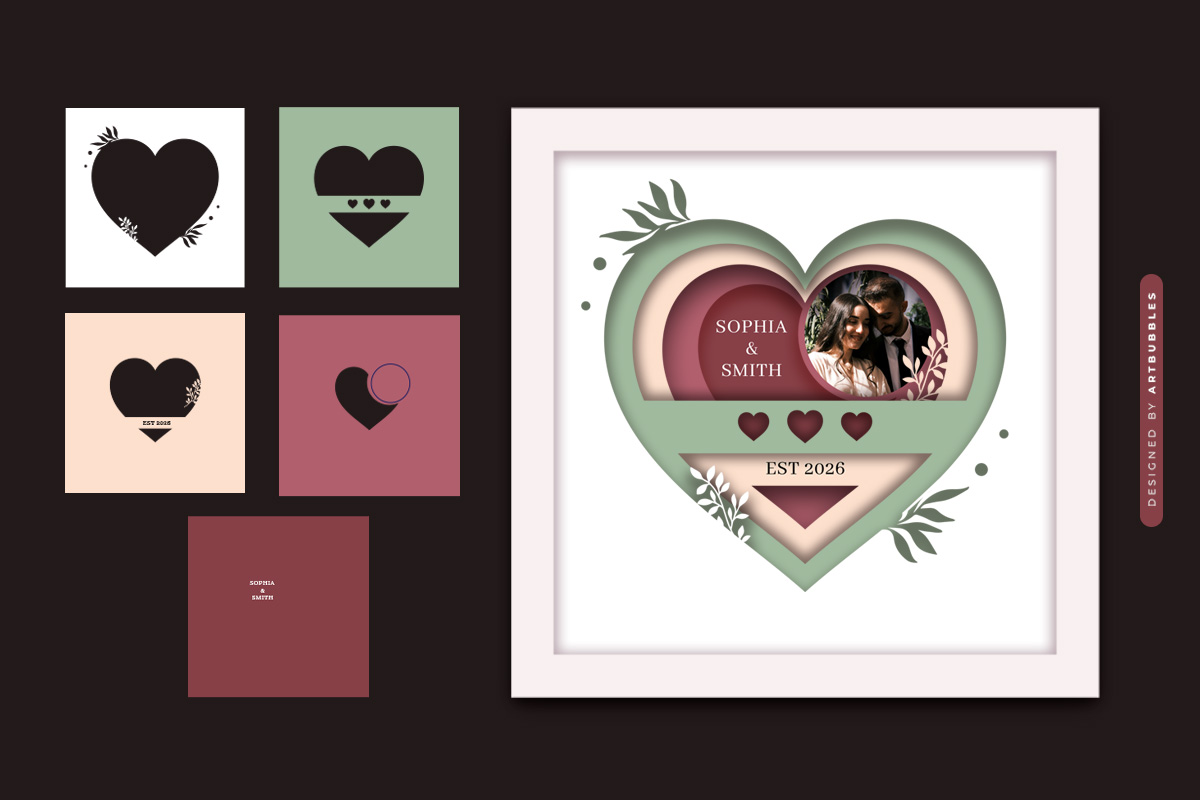 Custom Photo Name Year 3D Heart Shadow Box SVG Image 2.jpg