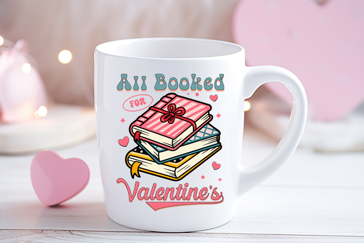 All Booked for Valentine's - Retro Valentine Sublimation Mug Mockup Image.jpg