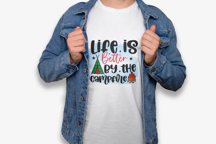 Life is Better By the Campfire - PNG Camping Tshirt Mockup Image.jpg