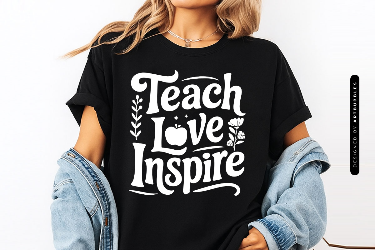 Teach Love Inspire - Floral Teacher Decal SVG Shirt Mockup Image.jpg