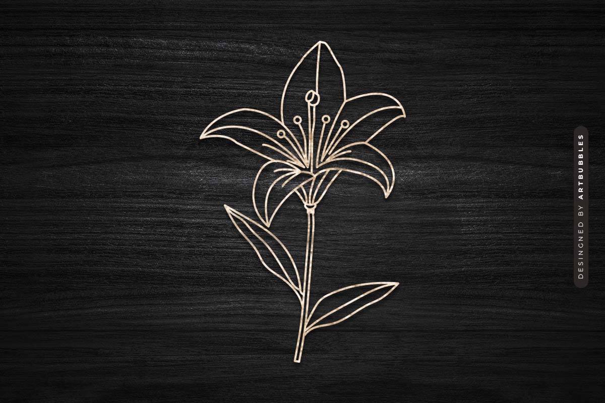 Lily Laser Cut Wildflower SVG Vector SVG Image 3.jpg