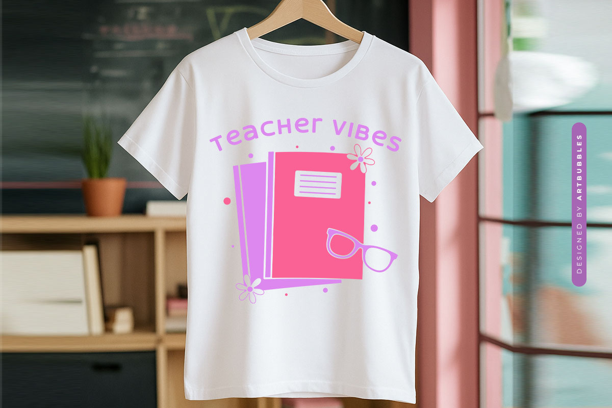 Teacher Vibes Floral SVG Cut File T-shirt Mockup Image.jpg