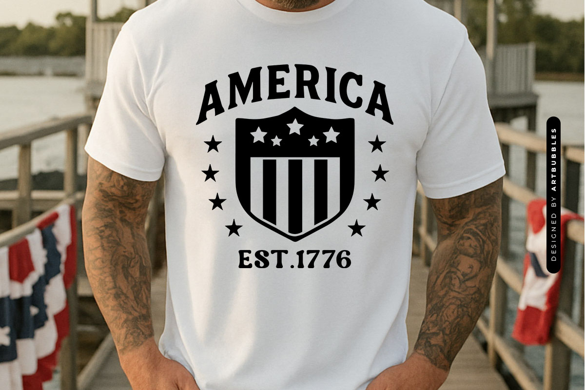 American Est 1776 - Fourth of July SVG T-shirt Mockup Image.jpg
