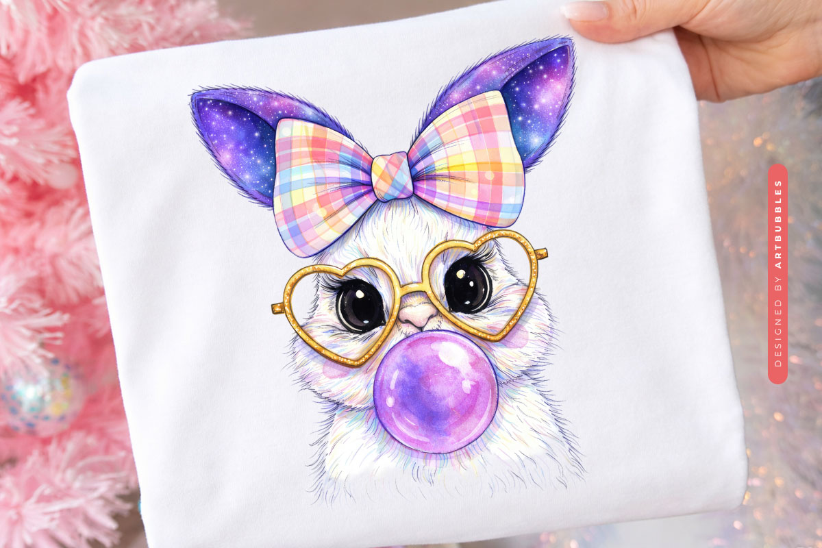 Preppy Bunny Bubblegum Easter PNG Image.jpg