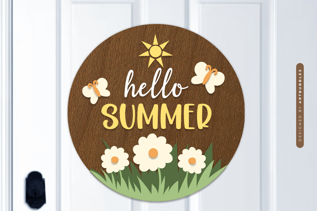 Daisy Hello Summer Round Sign SVG Image 2.jpg