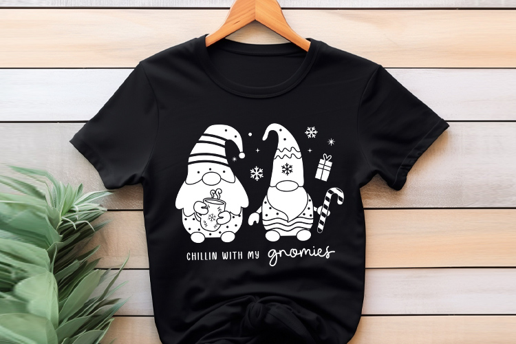 Chillin with My Gnomies - Boho Christmas Gnome SVG Shirt Mockup Image.jpg