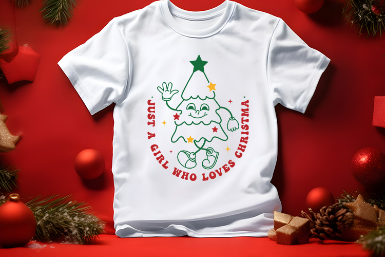 Just A Girl Who Loves Christmas SVG Free Shirt Mockup Image.jpg