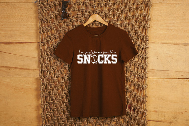 I'm Just Here for the Snacks - Football Quote SVG T Shirt Mockup Image 2.jpg