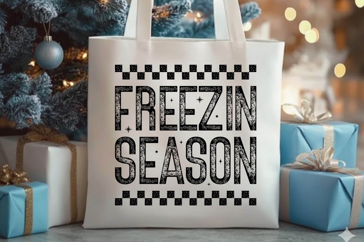Freezin Season - Distressed Winter SVG Tote Bag Mockup image.jpg