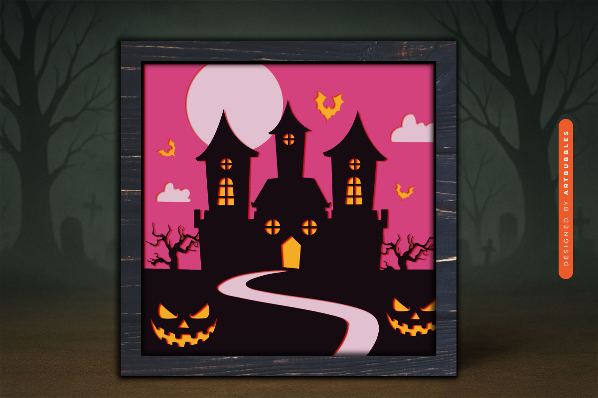 Haunted House Halloween Layered Shadow Box SVG Image 3.jpg