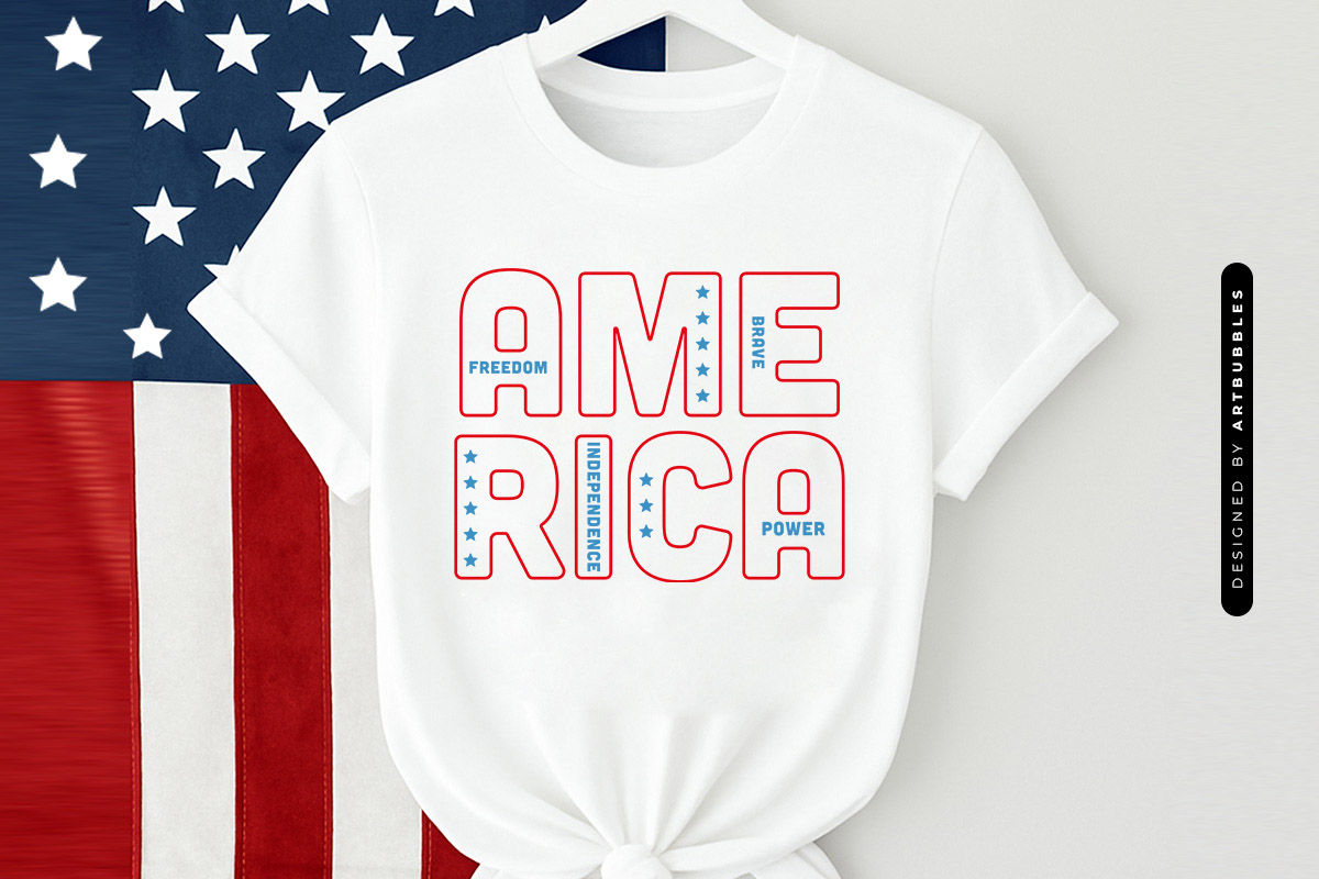 America Freedom Brave Independence Power SVG File Shirt Mockup Image.jpg