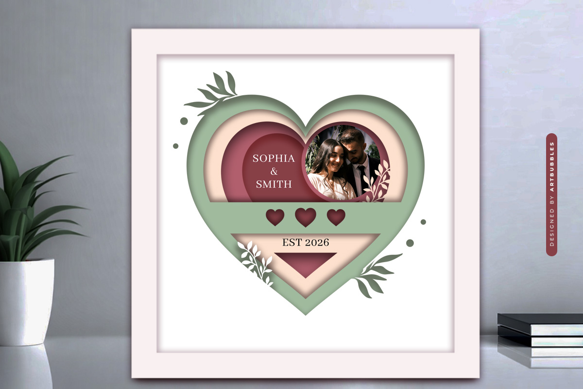 Custom Photo Name Year 3D Heart Shadow Box SVG Image 3.jpg
