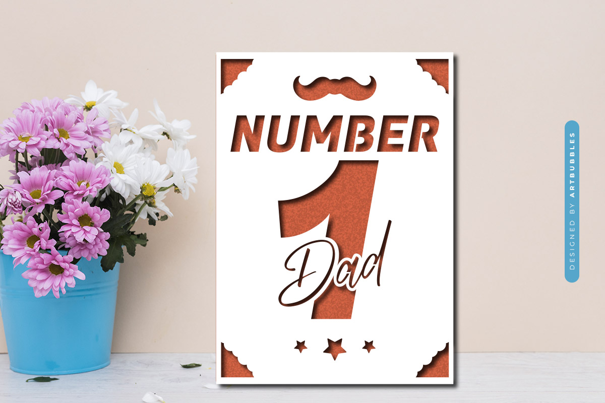 Number 1 Dad Fathers Day Card SVG File Image.jpg