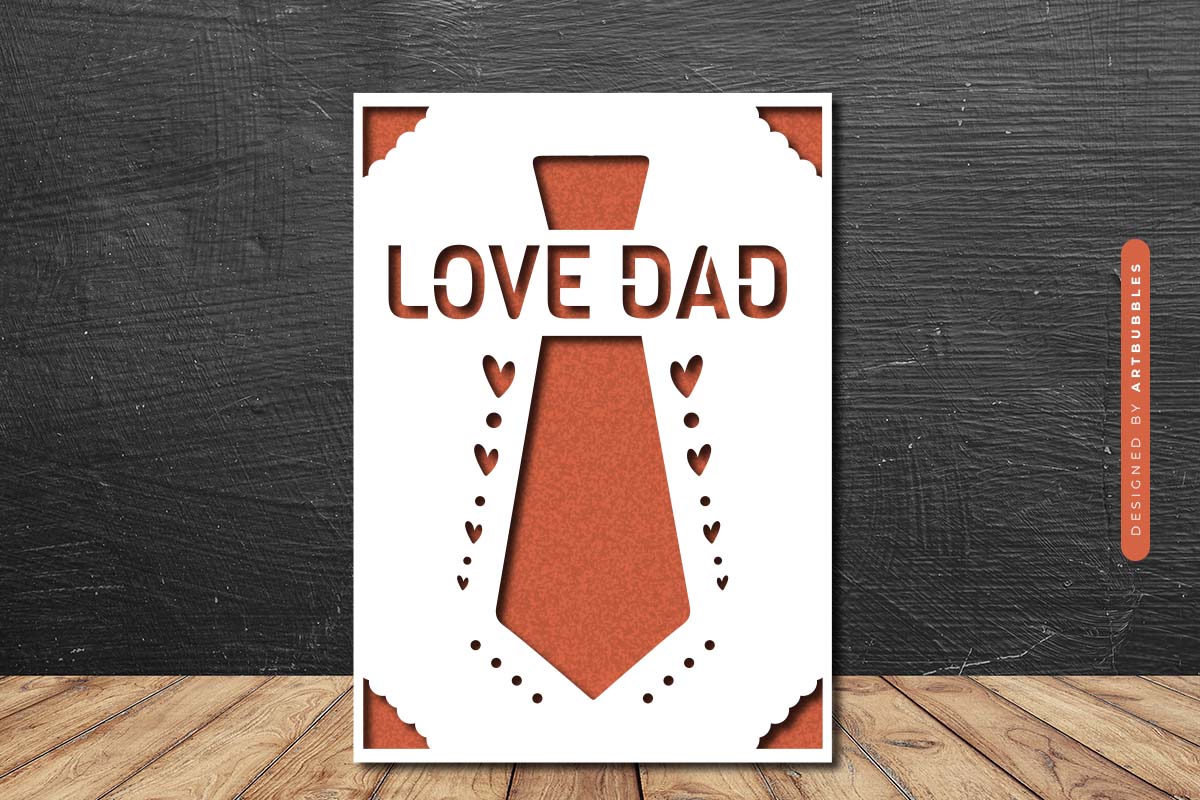 Love Dad Fathers Day Card Paper Cut SVG Image 2.jpg