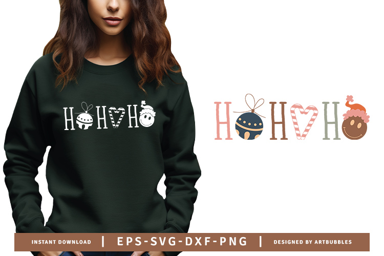 Ho Ho Ho - Handcrafted Boho Christmas SVG File Image.jpg