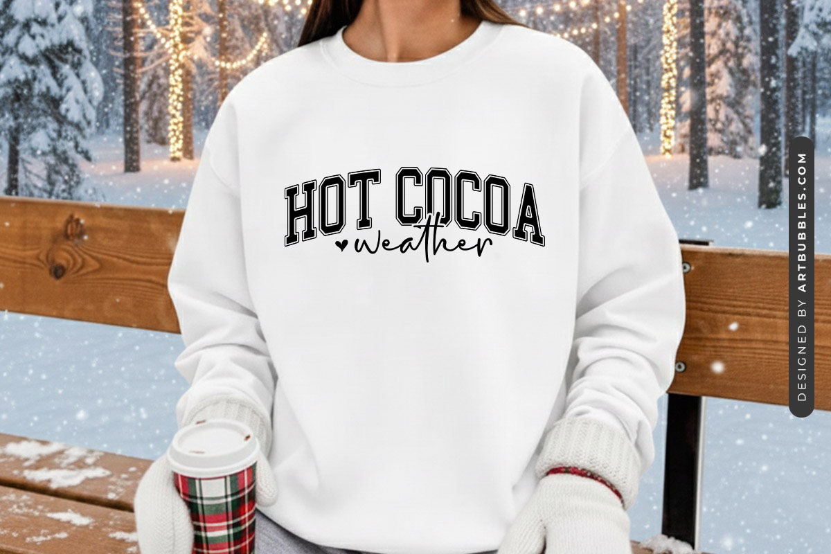 Hot Cocoa Weather - Winter Silhouette SVG