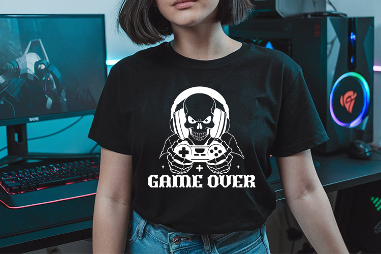 Game Over SVG for Cricut and Silhouette Tshirt Mockup Image.jpg