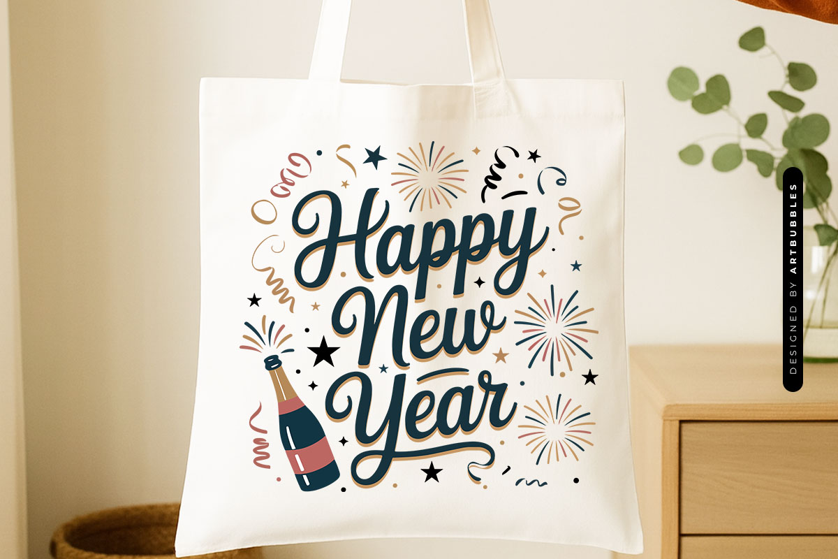Happy New Year PNG Sublimation Transfer Tote Bag Mockup Image.jpg
