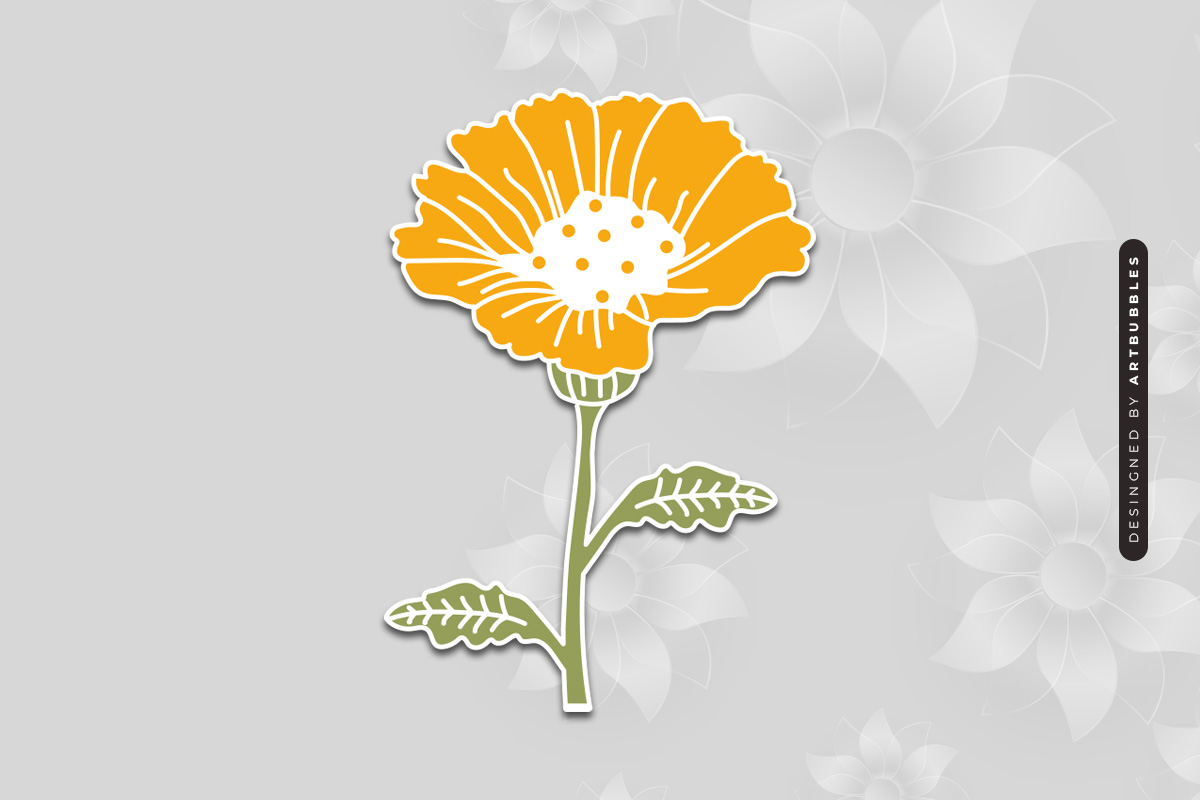 Laser Cut Marigold Wildflower SVG File Image 2.jpg