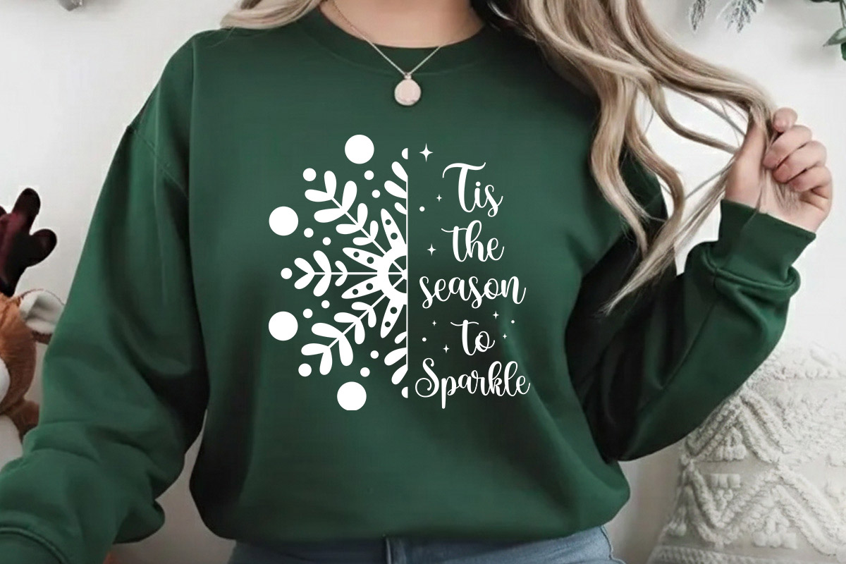 Tis the season to Sparkle - Snowflake Christmas SVG Sweatshirt Mockup image.jpg