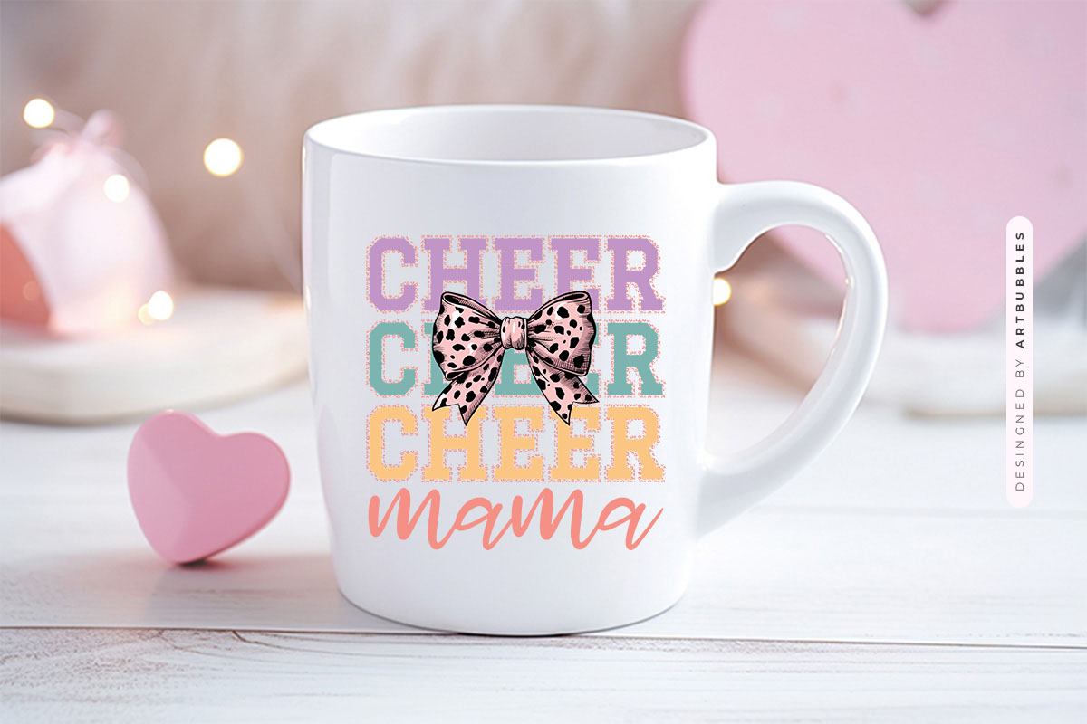 Cheer Mama - Coquette Mother's Day Png Sublimation Mug Mockup Image.jpg