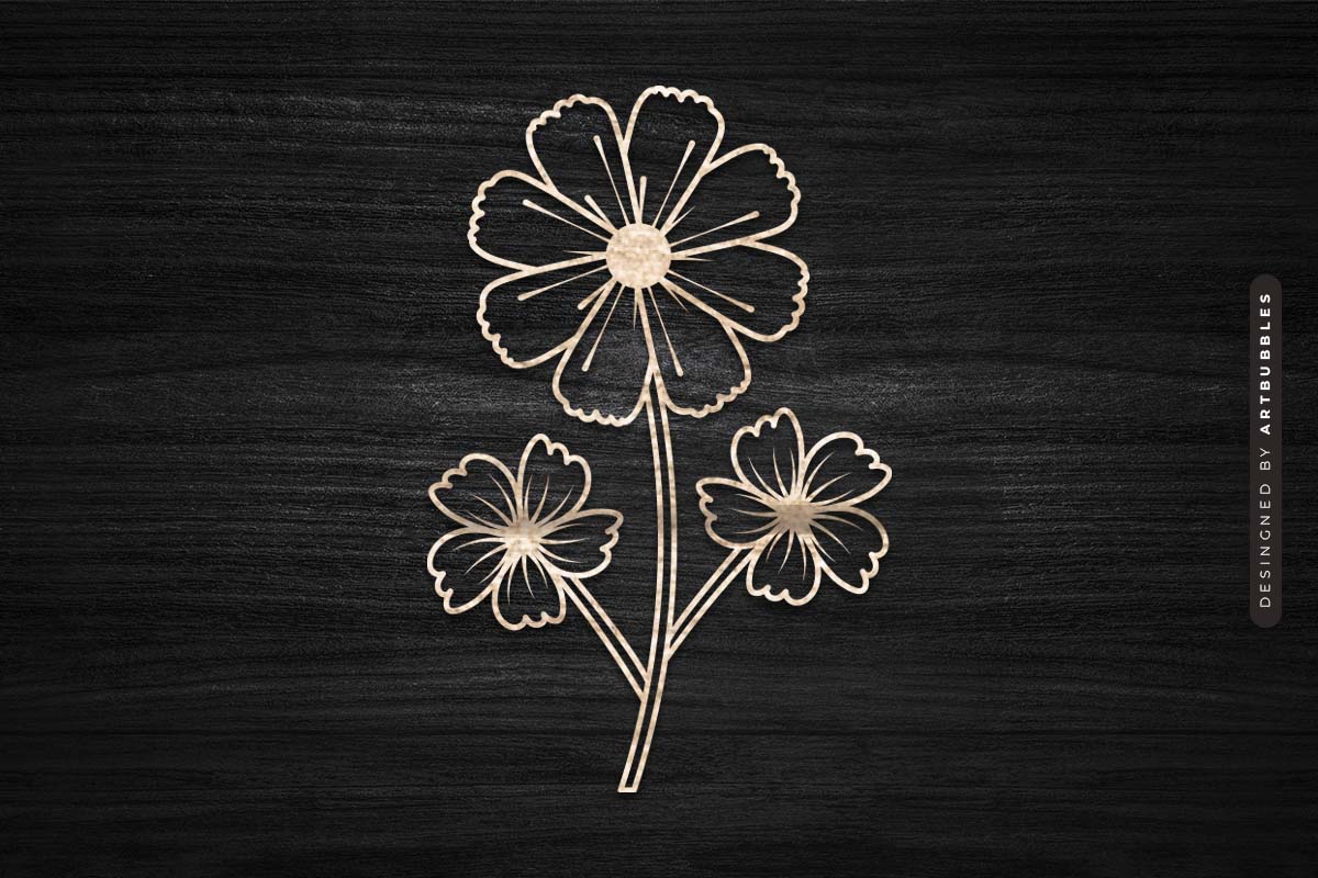 Cosmos Flower Laser SVG Cut File Image 3.jpg