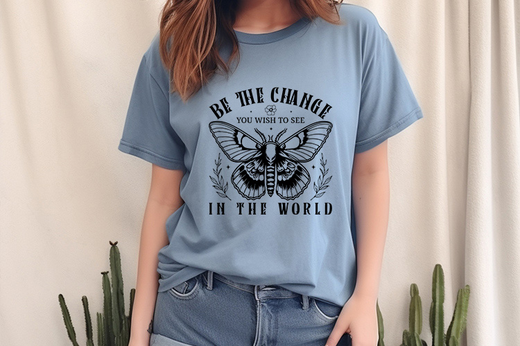 Be The Change You Wish To See - Free Butterfly SVG Shirt Mockup Image.jpg