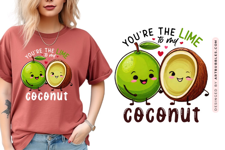 You're the Lime to My Coconut - Valentine Funny Food PNG Image.jpg