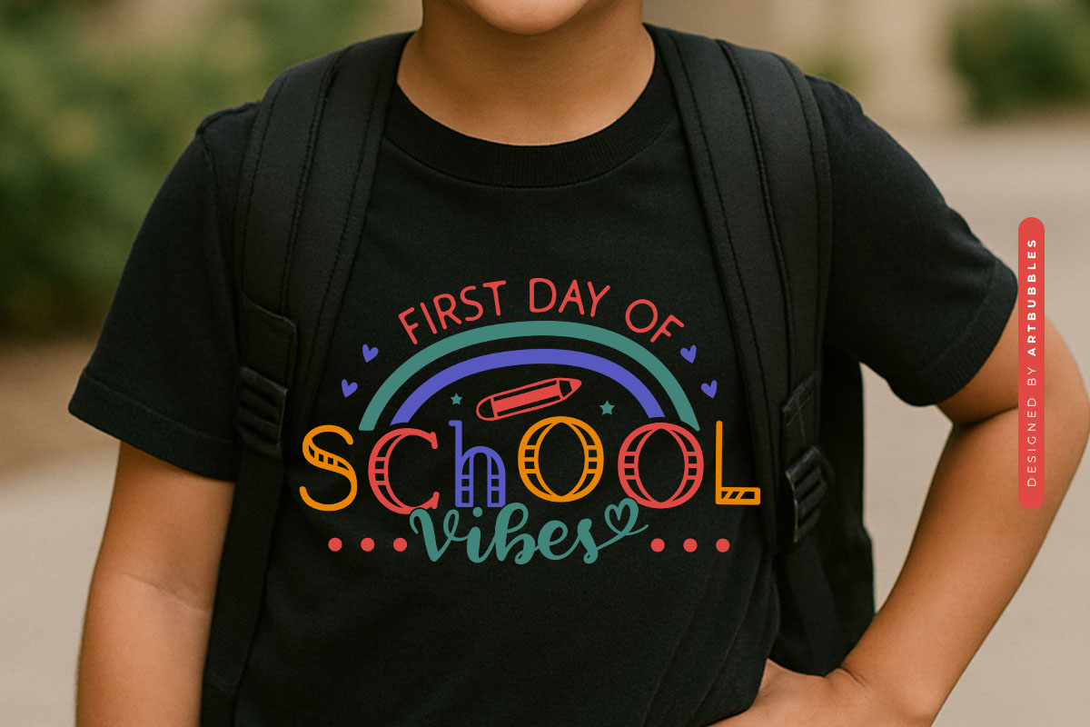First Day of School Vibes SVG tshirt Mockup Image.jpg