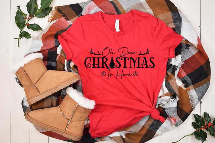 Oh Deer Christmas is Here SVG Cut File Tshirt Mockup Image.jpg