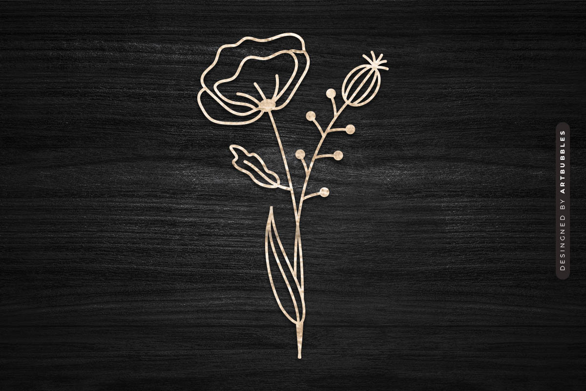 Line Art Tulip Laser Cut Wildflower SVG Image 3.jpg