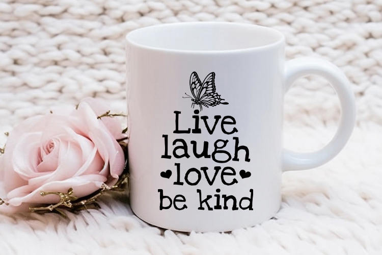 Live Lough Love Be Kind - Free Butterfly SVG Vector Mug Mockup Image.jpg
