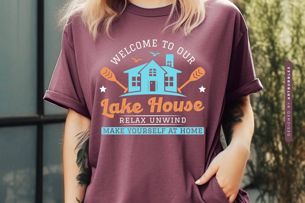 Welcome to Our Lake House Vector SVG Tshirt Mockup Image.jpg