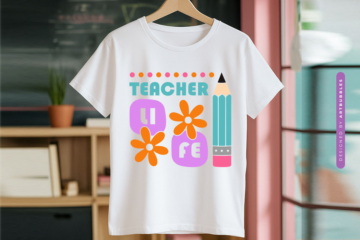 Floral Teacher Life SVG Tshirt Mockup Image.jpg