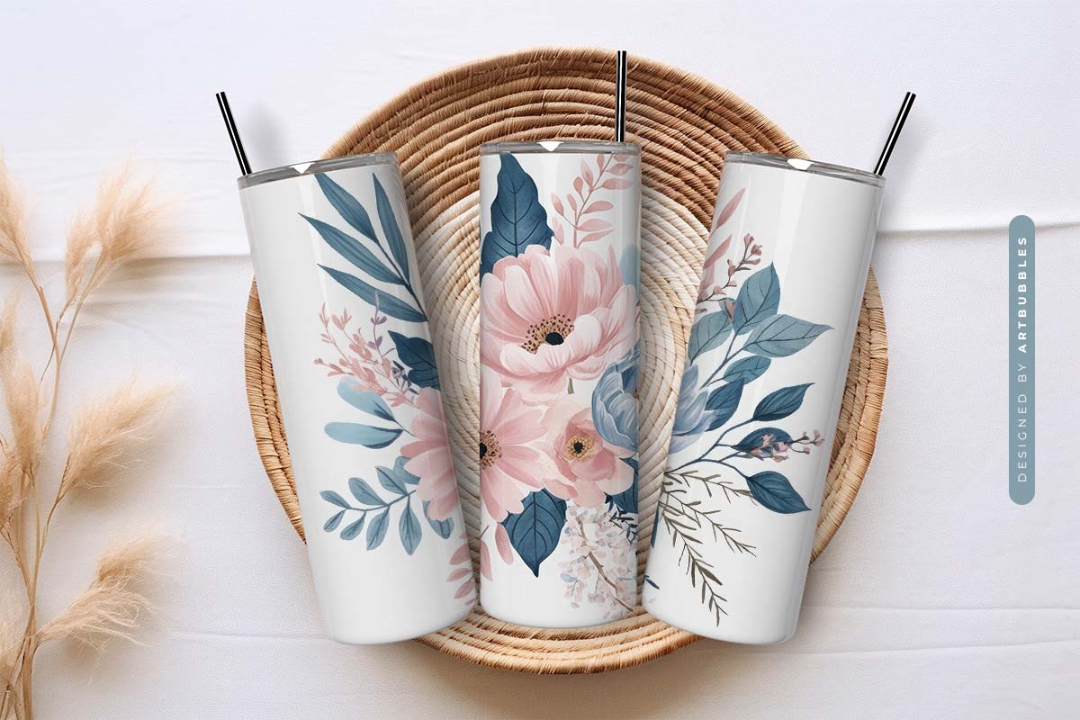 Boho Floral 20oz Skinny Tumbler Wrap Sublimation Image 3.jpg